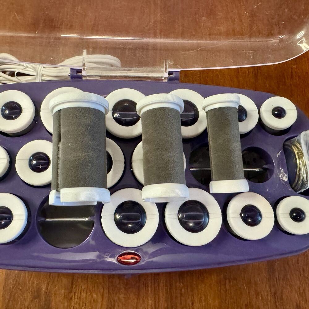 Conair Instant Heat Hairsetter 20 Flocked Rollers w/ Clips Tested Works